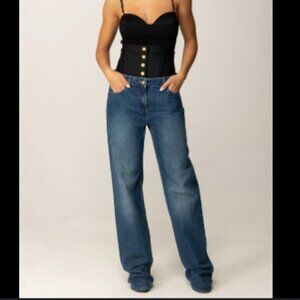 Elisabetta Franchi Neoprene Corset Jeans Size 26 NWT